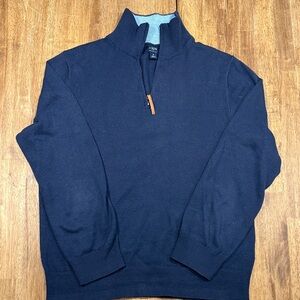 J. Crew Men's Dark Blue Zip-Up Sweater